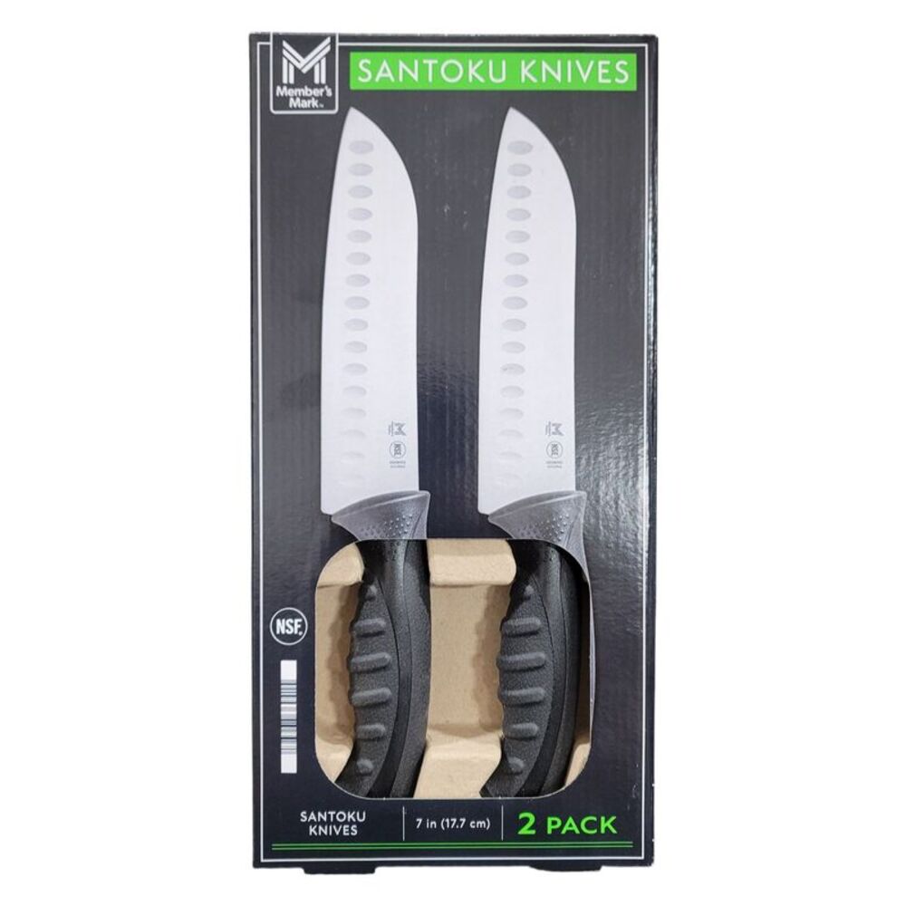 Member's Mark 7" Non-Slip Handle Santoku Slicing Knife, 2 pk.